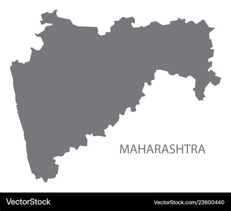 Maharashtra india map grey Royalty Free Vector Image