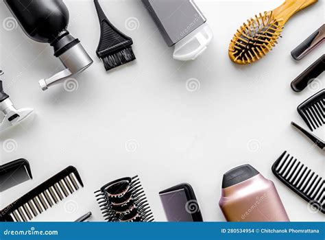 Hairdresser Tools in Beauty Salon on White Background. Stock Illustration - Illustration of ...