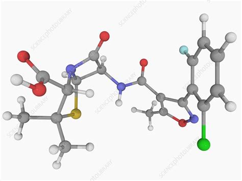 Floxacillin antibiotic molecule - Stock Image - F004/6351 - Science ...