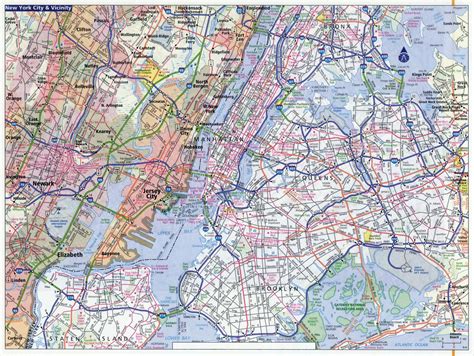 Large detailed road map of New York city | New York | USA (United States of America) | North ...