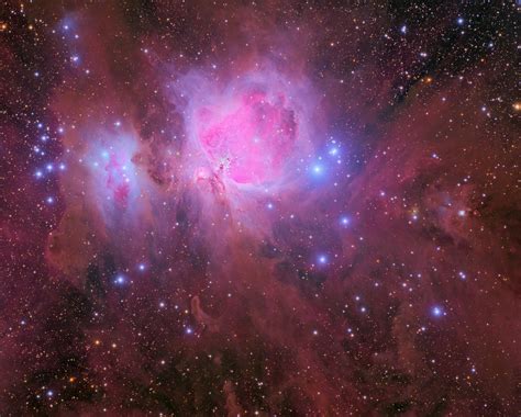 My image of the Orion nebula and surrounding gases taken in the visible spectrum [OC] [4471x3585 ...