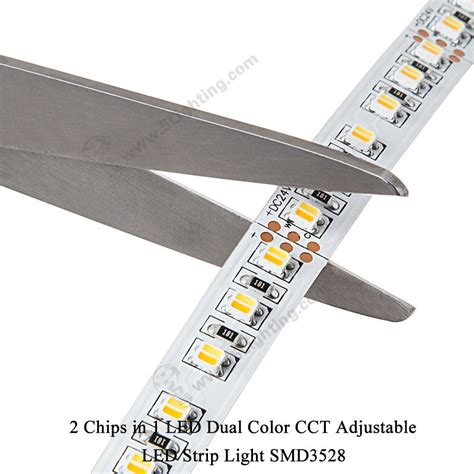 Dual color led strip lights SMD 3528, cct adjustable flexible strips led tape light