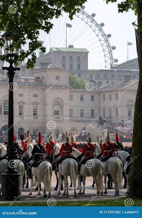 Household Cavalry at the Trooping the Colour Ceremony. the London Eye ...