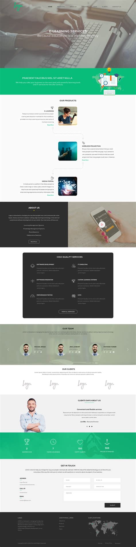 One Page Website Template :: Behance