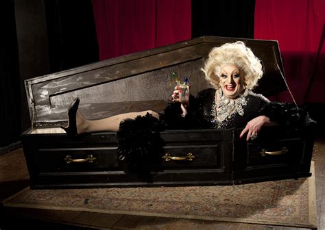 Don't miss iconic drag queen Myra DuBois in her darkly hilarious, funeral-themed show 'Dead Funny'