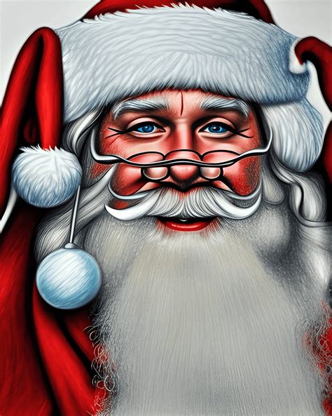 Realistic Drawing of Santa Claus · Creative Fabrica