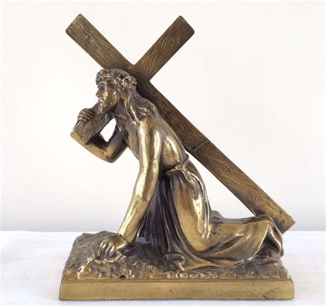 Art Deco: Sculpture "Jesus carries cross" of gilded bronze - Catawiki