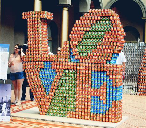 love | Sculptures made of canned food for a food drive at th… | Flickr