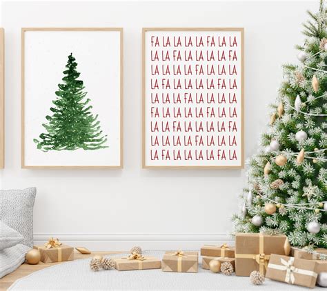 Fa La La La La Christmas Song Print Christmas Tree Print - Etsy