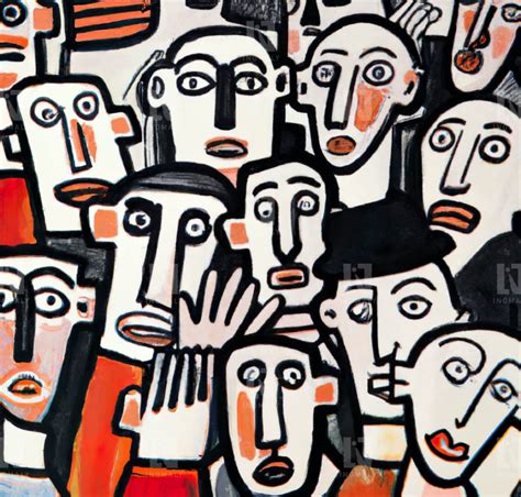 Abstract Art Print - Face in a Crowd 005