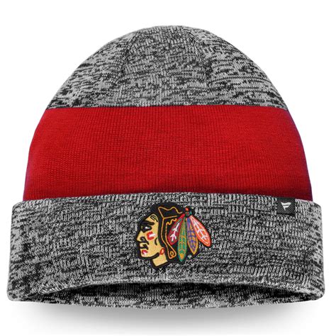 Chicago Blackhawks Gray/Red Static Cuffed Knit Hat