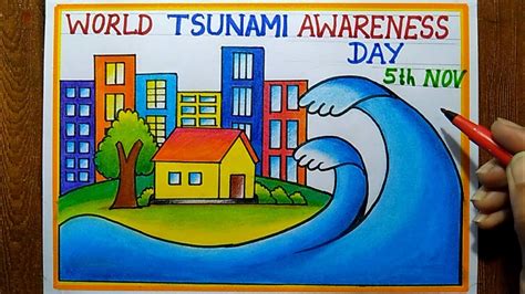 World Tsunami Awareness day Poster drawing,Nov-5th |How to draw World ...