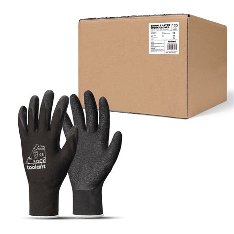 [Bulk Buy] Crinkle Latex Work Gloves, Value Pack Safety Gloves for Con