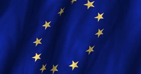 European Union Flag 3D Stars Loop (NTSC).Animation Of A Stylized 3d EU Flag With 3d Stars And ...