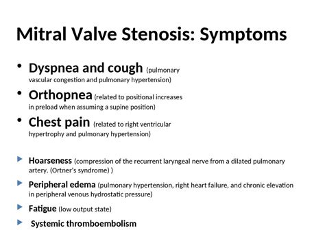 Mitral Valve Stenosis Symptoms