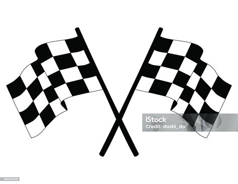 Checkered Vector Race Flags Stock Illustration - Download Image Now - Finish Line, Flag, Checked ...