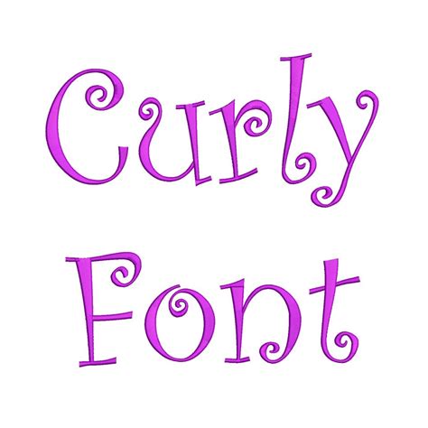 Curly Embroidery Fonts 3 Size Embroidery Design by Again2Again