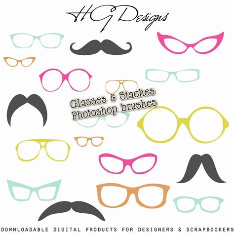 PS Brushes Glasses and Staches - Photoshop brushes