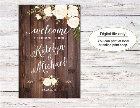 Wedding Welcome Sign Rustic Welcome Wedding Sign Welcome to | Etsy