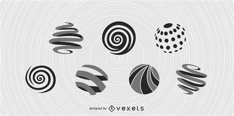 7 Free Spiral Vector Spheres Vector Download