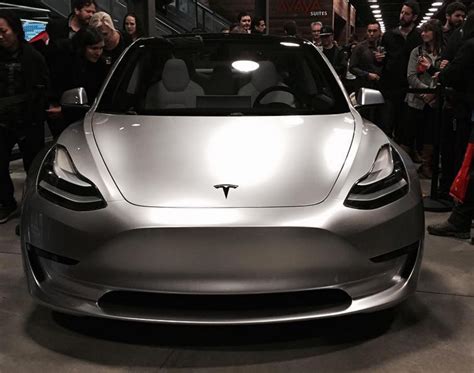 Gorgeous silver Model 3 becomes centerpiece at Tesla employee party