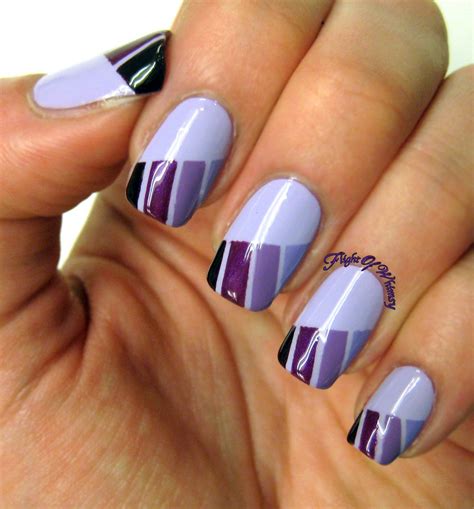 Purple Tipped | Tape nail art, Love nails, Nails stripes