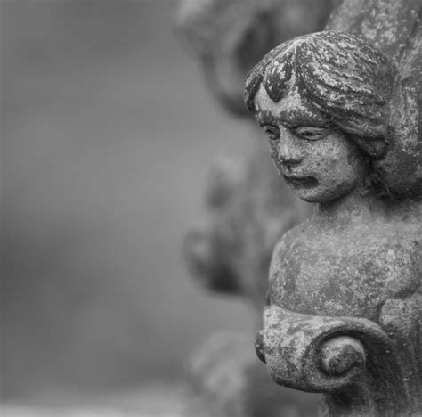 Angel, black and white, cemetery, statue, grave - free image from ...