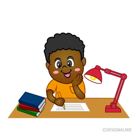 Kid Doing Homework Clip Art Free PNG Image｜Illustoon