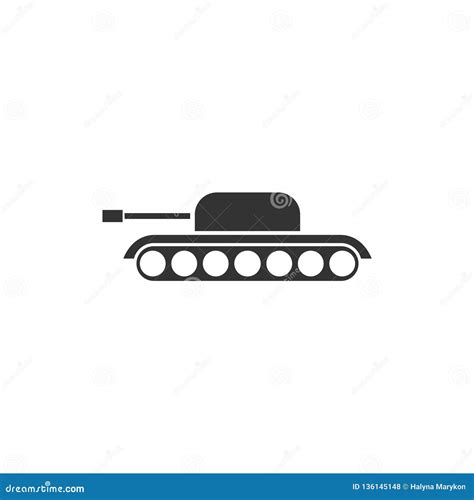 Tank military icon flat stock vector. Illustration of army - 136145148