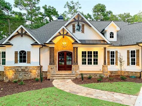 Plan 24392TW: One-Story Country Craftsman House Plan with Screened Porch | Craftsman style house ...