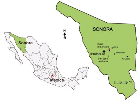 Mapa Del Estado De Sonora MéXico - Charin Aprilette