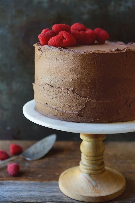 Chocolate Mousse Cake with Raspberries Bakealong via @kingarthurflour