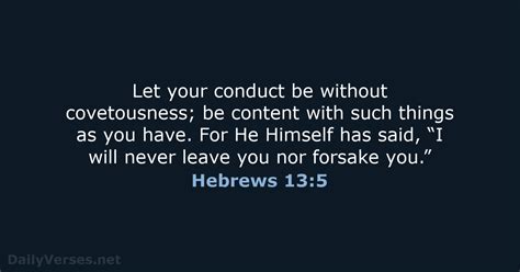 Hebrews 13:5 - Bible verse (NKJV) - DailyVerses.net