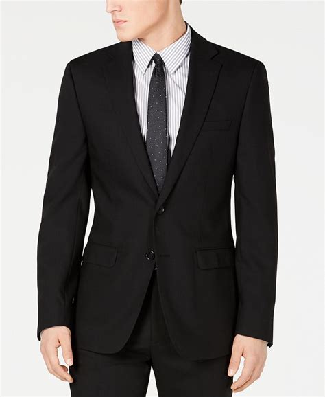 Calvin Klein Men's Slim-Fit Black Solid Suit - Macy's