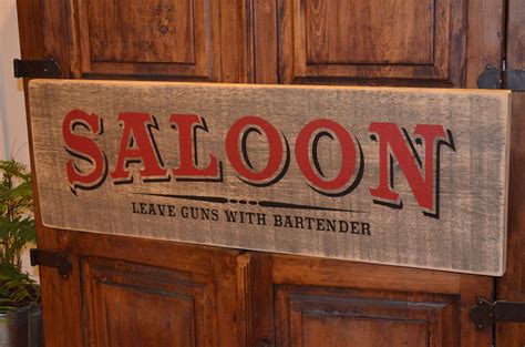 SALOON SIGN, FARMHOUSE SIGN COLLECTION, APPROX SIZE 12" X 36", RUSTIC, 1" ROUGH CUT SOLID PINE ...