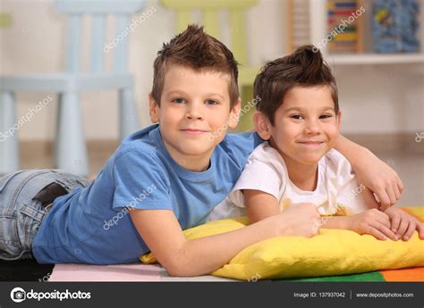 Cute little brothers Stock Photo by ©belchonock 137937042