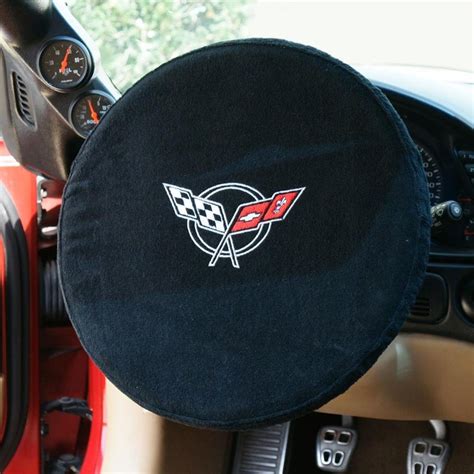 Corvette Steering Wheel Cover - Embroidered Emblem - Seat Armour : 1997 ...