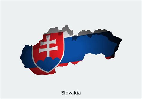 Slovakia flag. Paper cut style design of official world flag. Map concept. Fit for banner ...