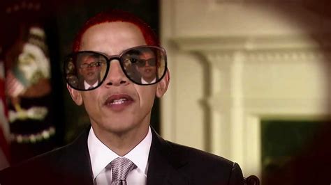 President Barack Obama With Funny Glasses - YouTube