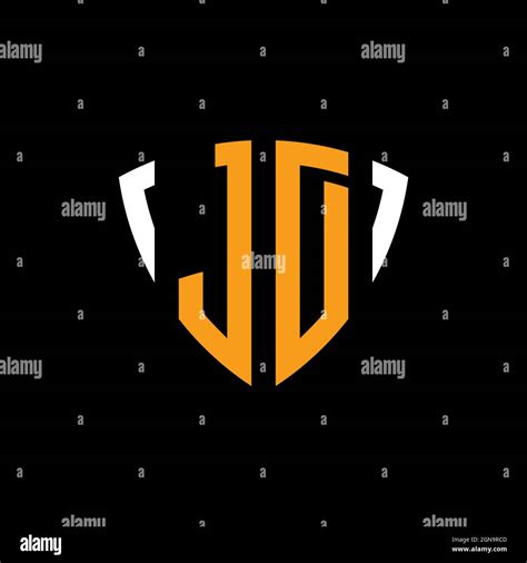 JD logo with shield white orange shape design template isolated on ...