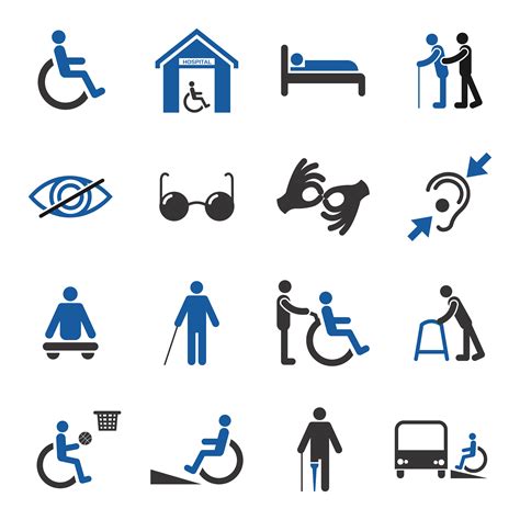 Disabled icons set 437776 Vector Art at Vecteezy