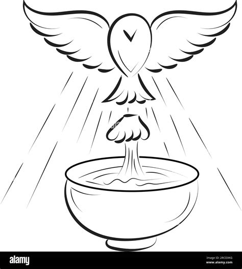 Catholic Baptism. Baptism symbol Sacraments of Catholic Church Eucharist Stock Vector Image ...