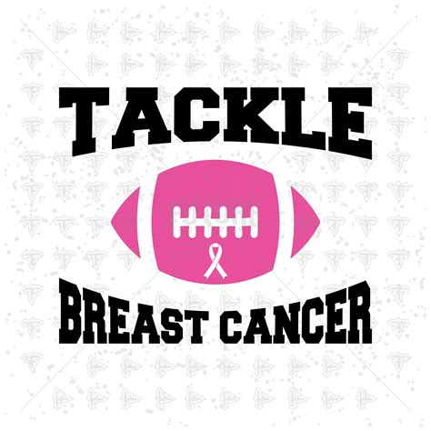 Tackle Breast Cancer Football Awareness Ribbon SVG DXF EPS | Etsy