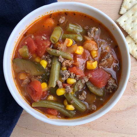 Easy 5-Can Ground Beef Vegetable Soup - Clover Meadows Beef