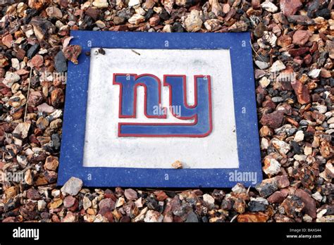 Decorative Rock with the New York Giants Football Team Logo Stock Photo ...