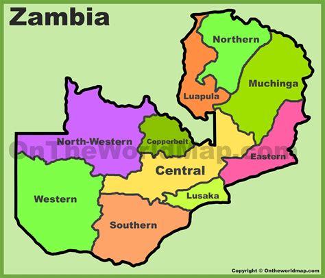 Zambia Maps | Maps of Zambia | Zambia, Map, Province