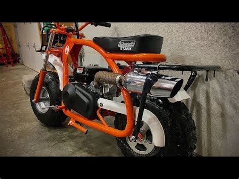 Coleman BT200X Mini Bike LED’s, Front Rack, and Harley Exhaust Mods. All built in the shop ...