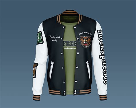 Free Men's Varsity Bomber Jacket Mockup PSD Set - Good Mockups