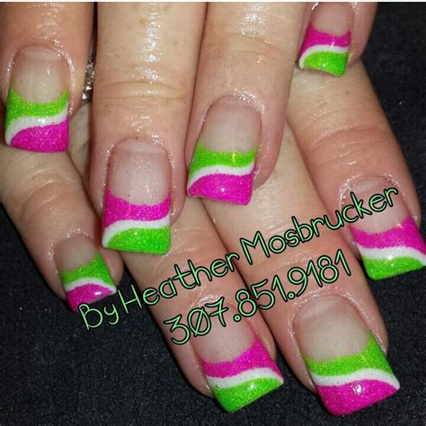 61 Neon Green And Hot Pink Nails | Rafaellomax