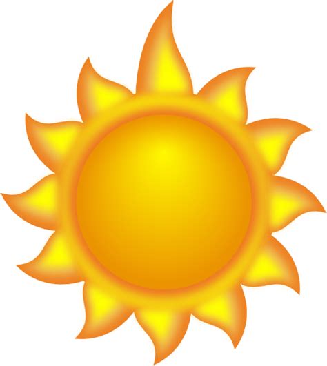 A Sun Cartoon With A Long Ray Clip Art at Clker.com - vector clip art online, royalty free ...